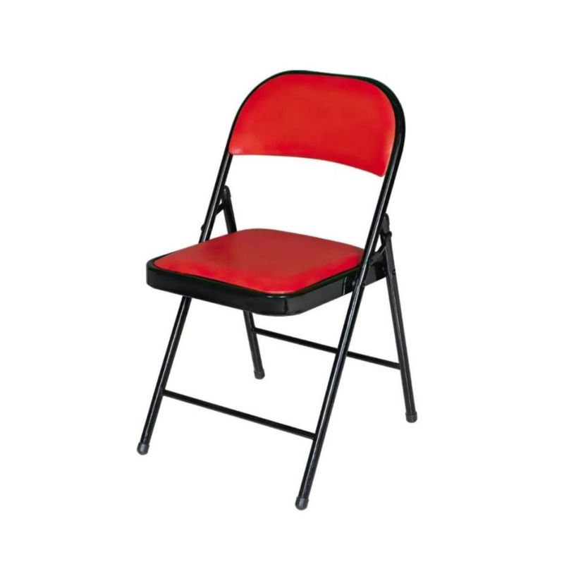Ilios Innova | Silla Plegable Roja con negro Acojinada. Ergonómica, Resistente y Compacta. Ideal para Reuniones o Eventos en Interior o Exterior.