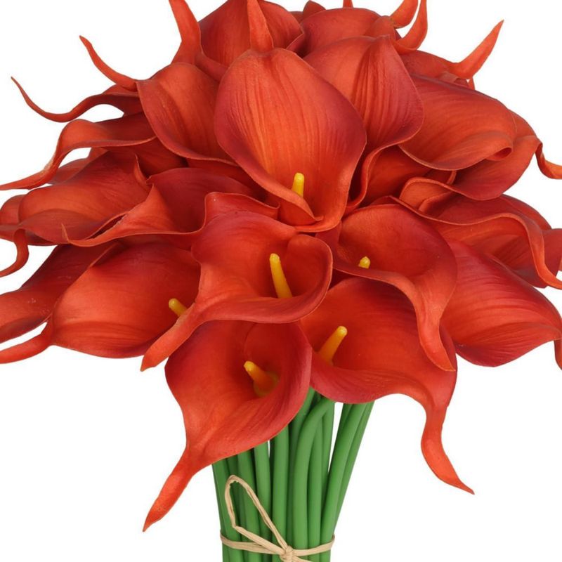 Lirio artificial HOMESEASONS 20 piezas Naranja oscuro LED