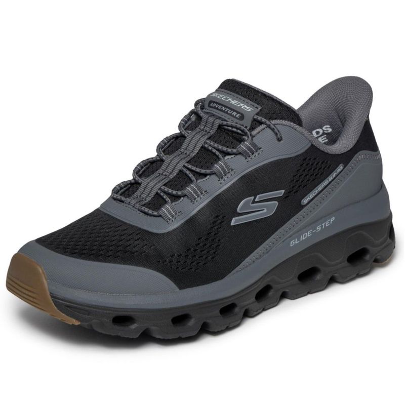 Zapatilla Skechers Glide-Step 9 Ancha Negro/Carbón