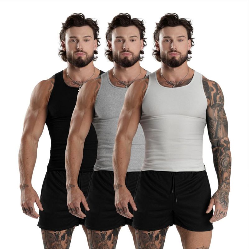 Camiseta sin mangas Gymreapers canesada pack de 3 algodón talla 4XL