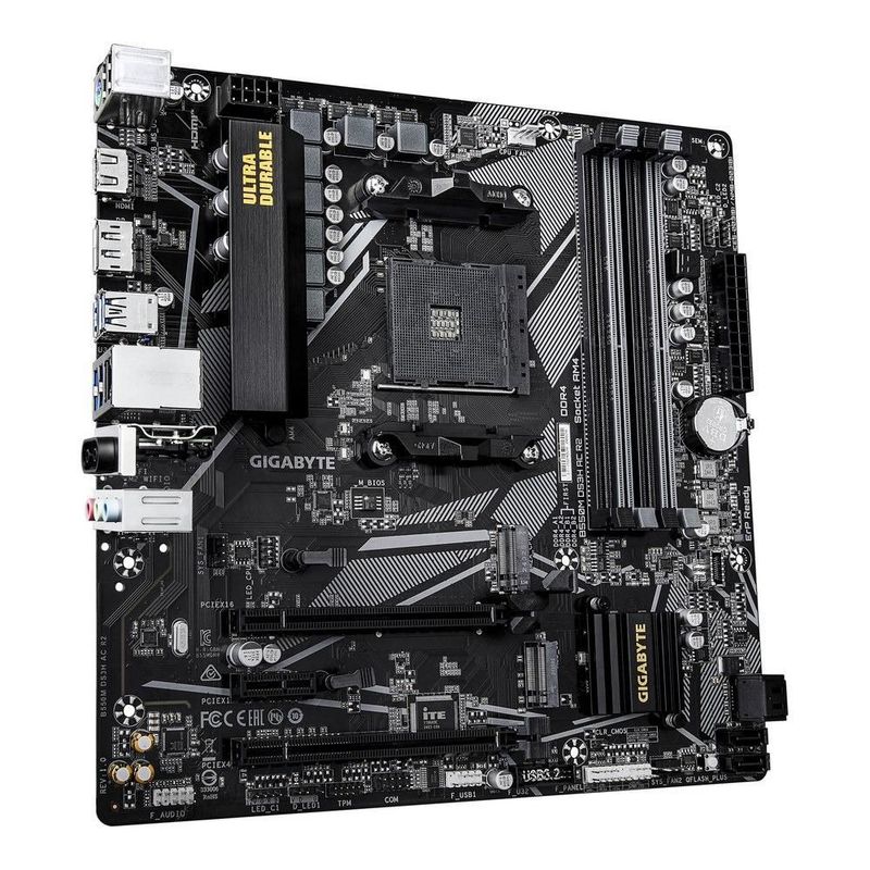 Tarjeta Madre Gigabyte B550M DS3H AC R2, Socket AM4, 4x DDR4, DP, HDMI, Wi-Fi, Bluetooth 5.0, Micro ATX