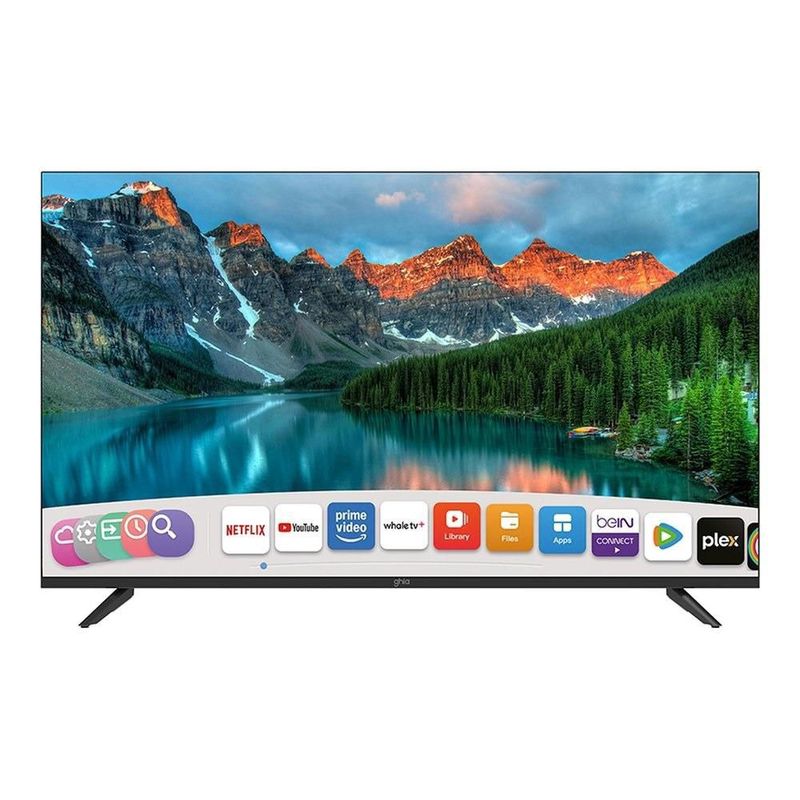 Televisión Smart Ghia Whale TV 43 Pulgadas, FHD, Wi-Fi, RJ45, 3 HDMI, 2 USB, RCA, AUX 3.5 MM, Óptico, Dolby Audio