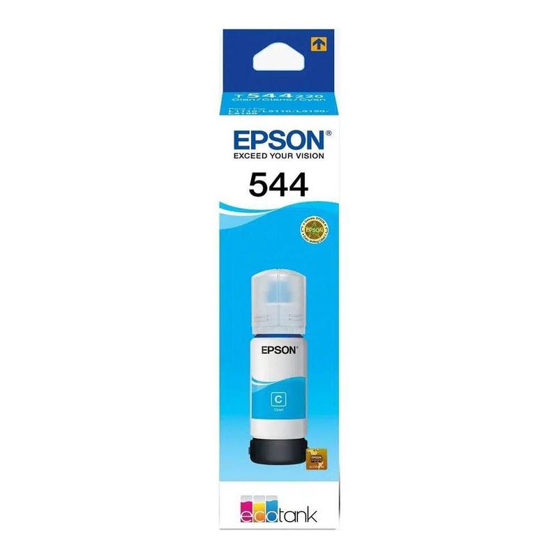 Cartucho Epson T544220 Cyan, Tinta Dye, Compatible con L1210, L3210, L3250, L3110, L3150, L5190
