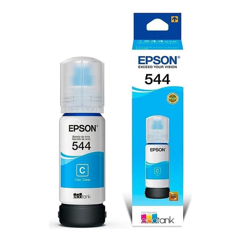 Cartucho Epson T544220 Cyan, Tinta Dye, Compatible con L1210, L3210, L3250, L3110, L3150, L5190