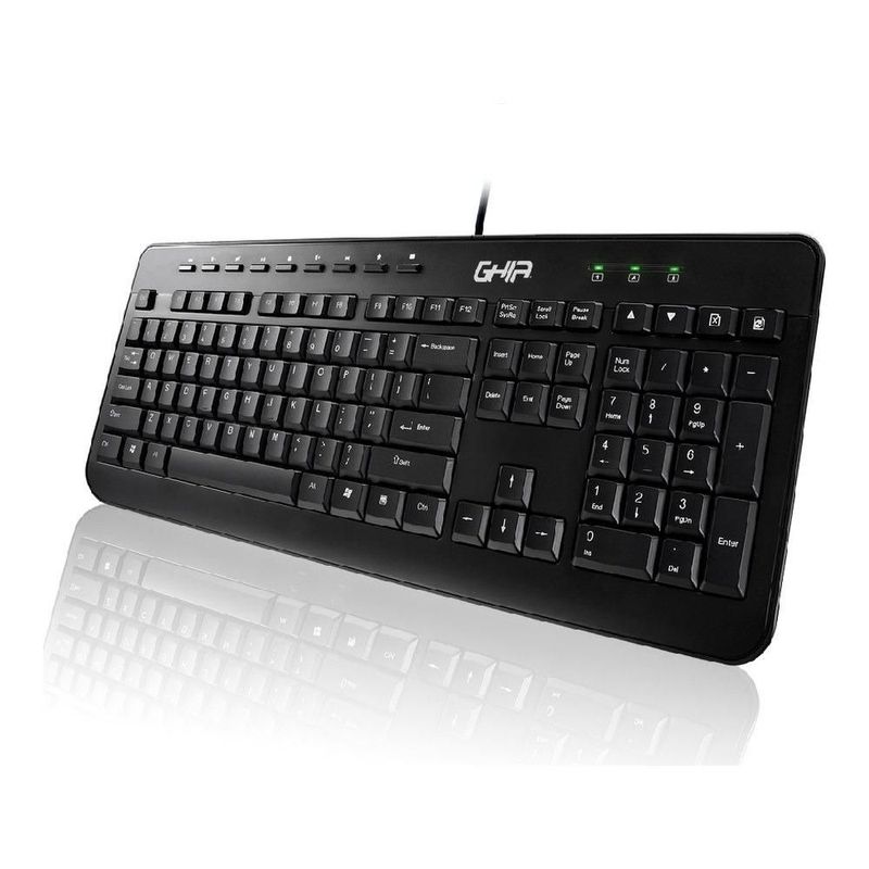 Kit Teclado y Mouse GHIA GTA200 Alámbrico Ergonómico Multimedia USB Color Negro