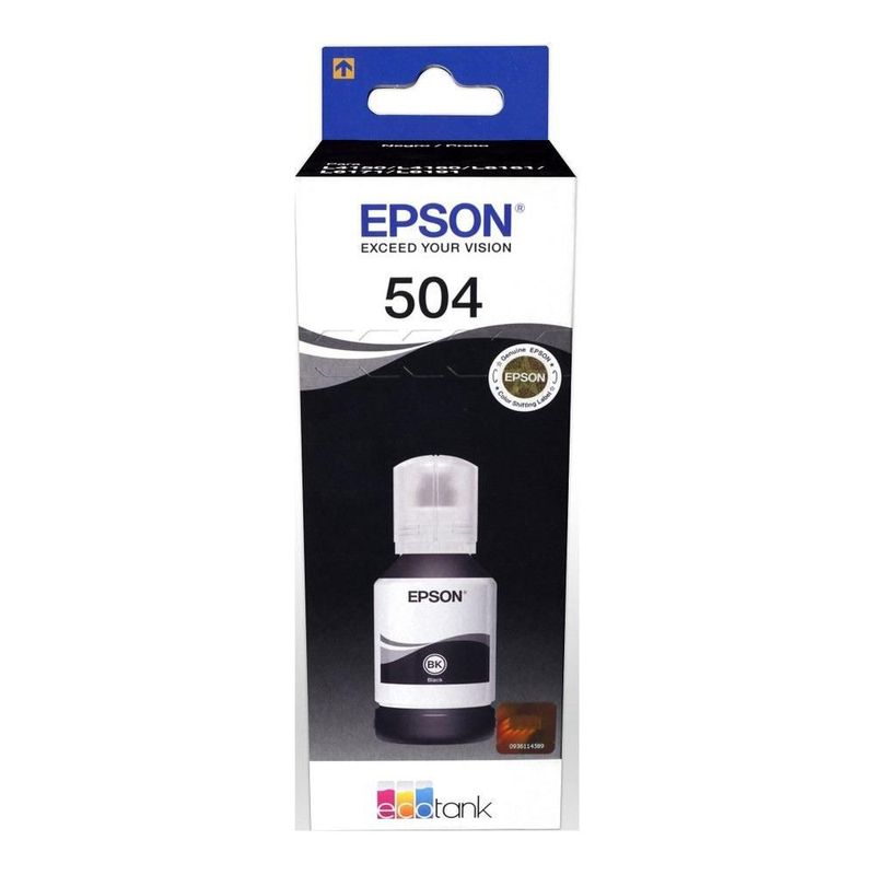 Cartucho Epson Modelo T504 Negro, Para L4150, L4160, L6161, L6171, L6191