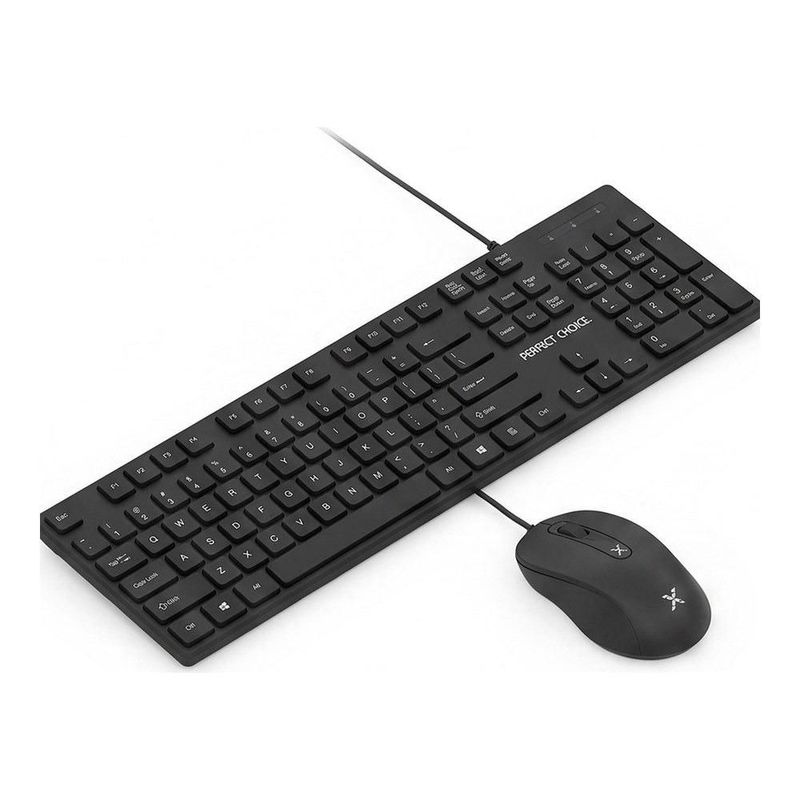 Kit de Teclado y Mouse Alámbrico Conector USB Perfect Choice PC-201076 Negro