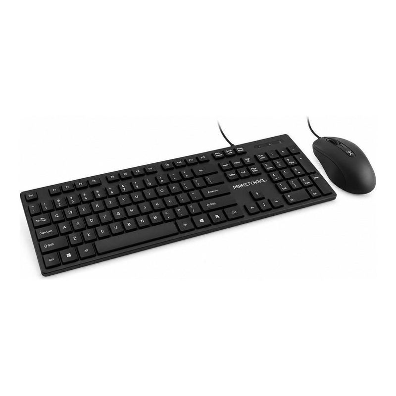 Kit de Teclado y Mouse Alámbrico Conector USB Perfect Choice PC-201076 Negro