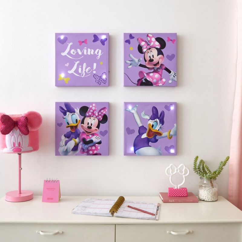 Arte de Pared Idea Nuova 28 cm LED Minnie – Pack de 4