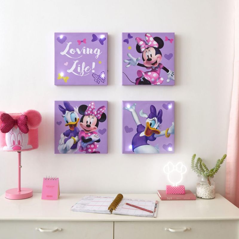 Arte de Pared Idea Nuova 28 cm LED Minnie – Pack de 4