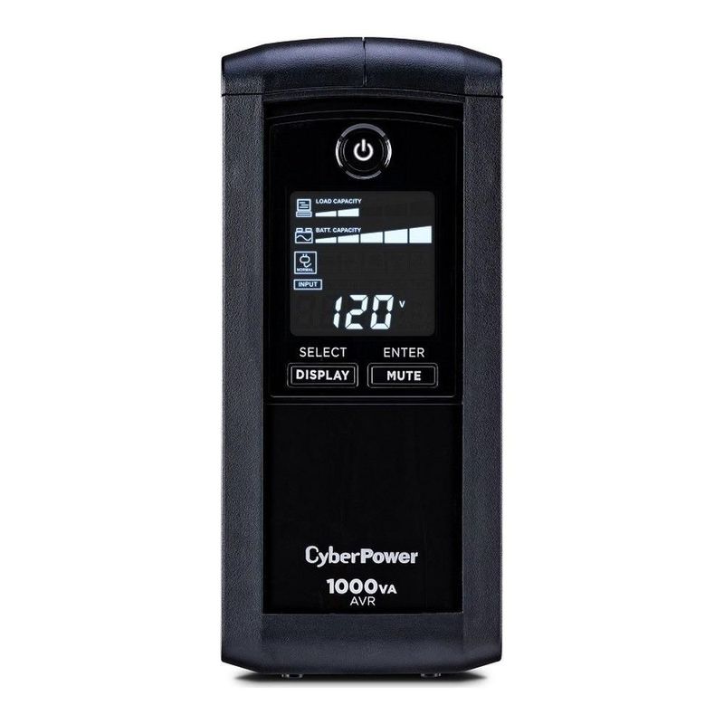 No Break CyberPower CP1000AVRLCD, 1000VA, 600 Watts, Interactivo, Torre, 9 NEMA 5-15R, Incluye Batería
