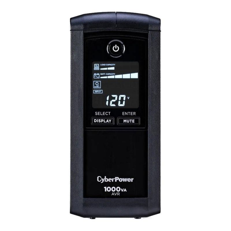 No Break CyberPower CP1000AVRLCD, 1000VA, 600 Watts, Interactivo, Torre, 9 NEMA 5-15R, Incluye Batería