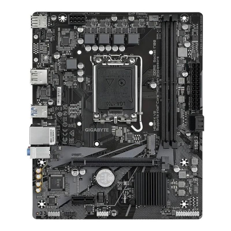 Tarjeta Madre Gigabyte H610M K V2, Socket Intel 1700, 2x DDR5, HDMI, DP, PCIe x16, Micro ATX, Gama Básica