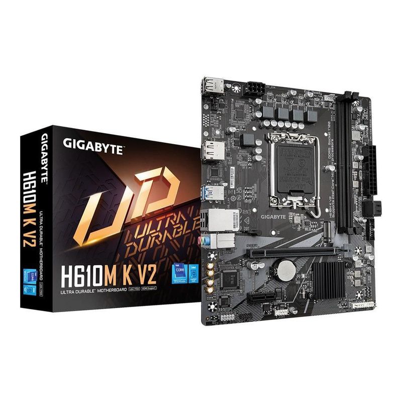 Tarjeta Madre Gigabyte H610M K V2, Socket Intel 1700, 2x DDR5, HDMI, DP, PCIe x16, Micro ATX, Gama Básica