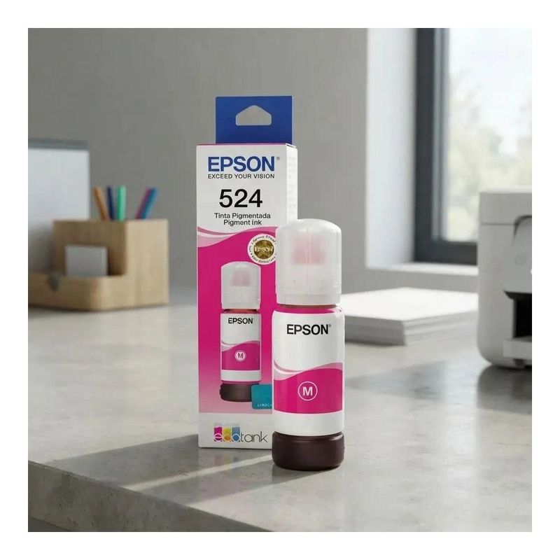 Cartucho Epson Modelo T524 Magenta, Para L15150, Rendimiento de 7,500 Impresiones