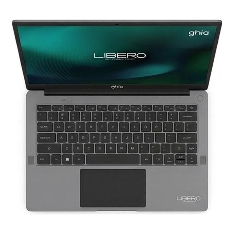 Notebook Ghia Libero 14 HD, Intel Celeron N4500, RAM 8GB, SSD 128GB, Cámara 1.0 MPX, WiFi, BT, HDMI, Win 11 Home, Gris