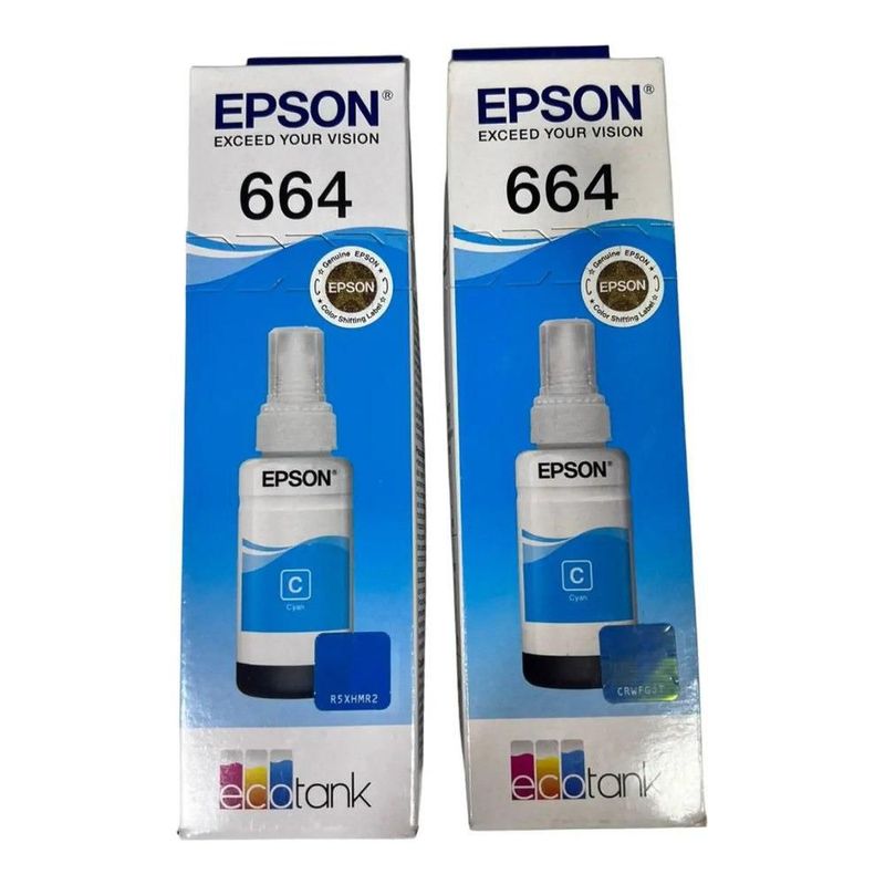Cartucho Epson 664 Cyan, para L110, L200, L210, L350, L355, L555, L300, L1300