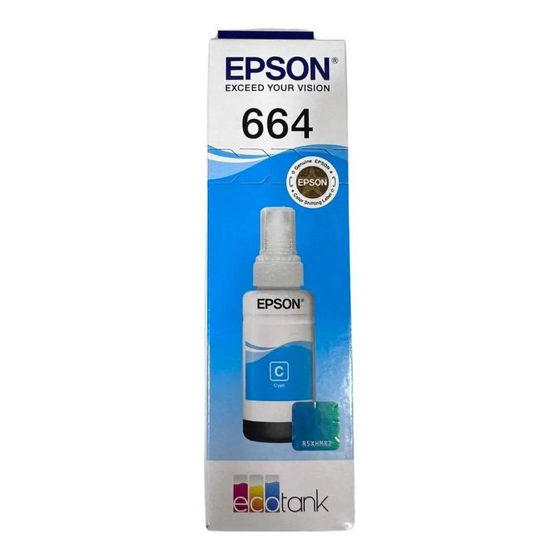 Cartucho Epson 664 Cyan, para L110, L200, L210, L350, L355, L555, L300, L1300