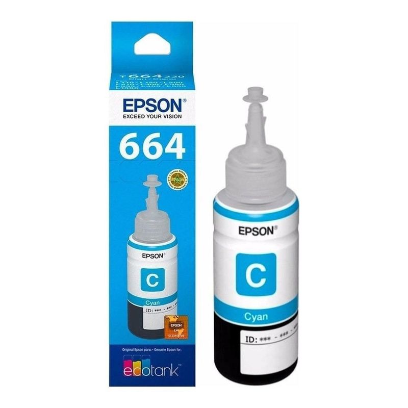 Cartucho Epson 664 Cyan, para L110, L200, L210, L350, L355, L555, L300, L1300