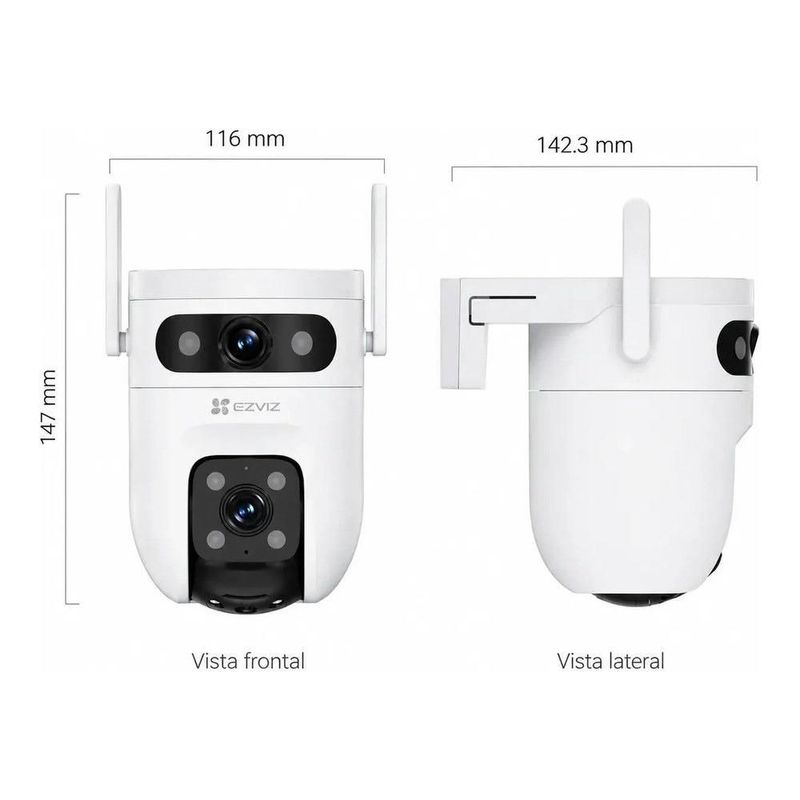 Cámara EZVIZ Wi-Fi 6, Doble Lente 3MP + 3MP, 360° Giro e Inclinación, Detección de Personas y Vehículos, Visión Nocturna a Color, Sirena