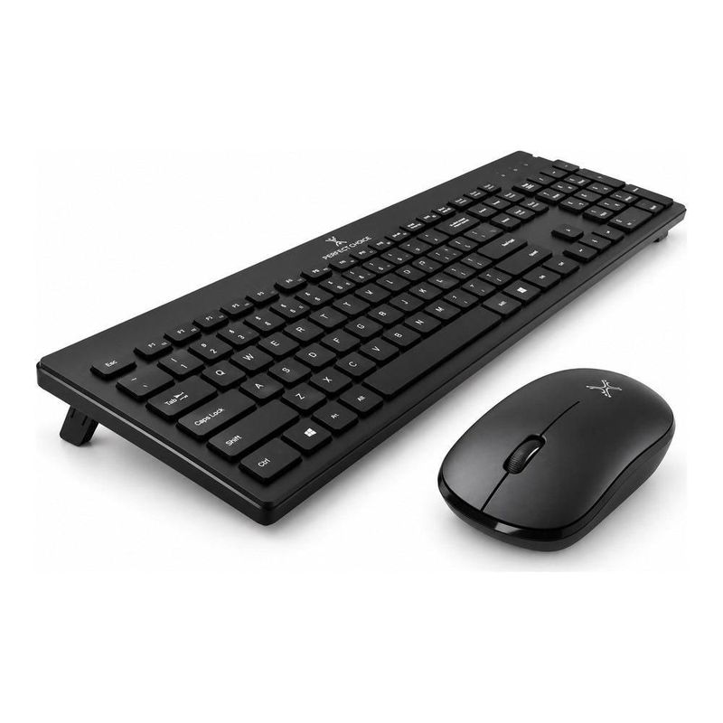 Kit Teclado y Mouse Inalámbricos Perfect Choice Dust, Conector USB, Resistente a Derrames, Silencioso, Negro