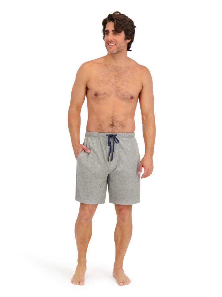 Pantalones cortos Hanes pack de 2 19 cm algodón gris jaspeado/azul marino talla S