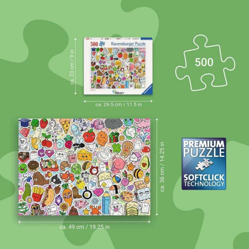 Rompecabezas Ravensburger 500 piezas Kawaii Chaos