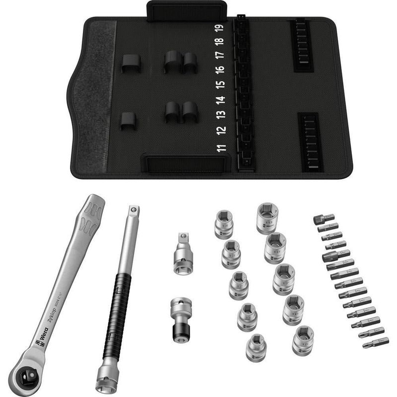 Juego de carraca Wera 8100 SC 8 28 piezas 1/2" de impulso