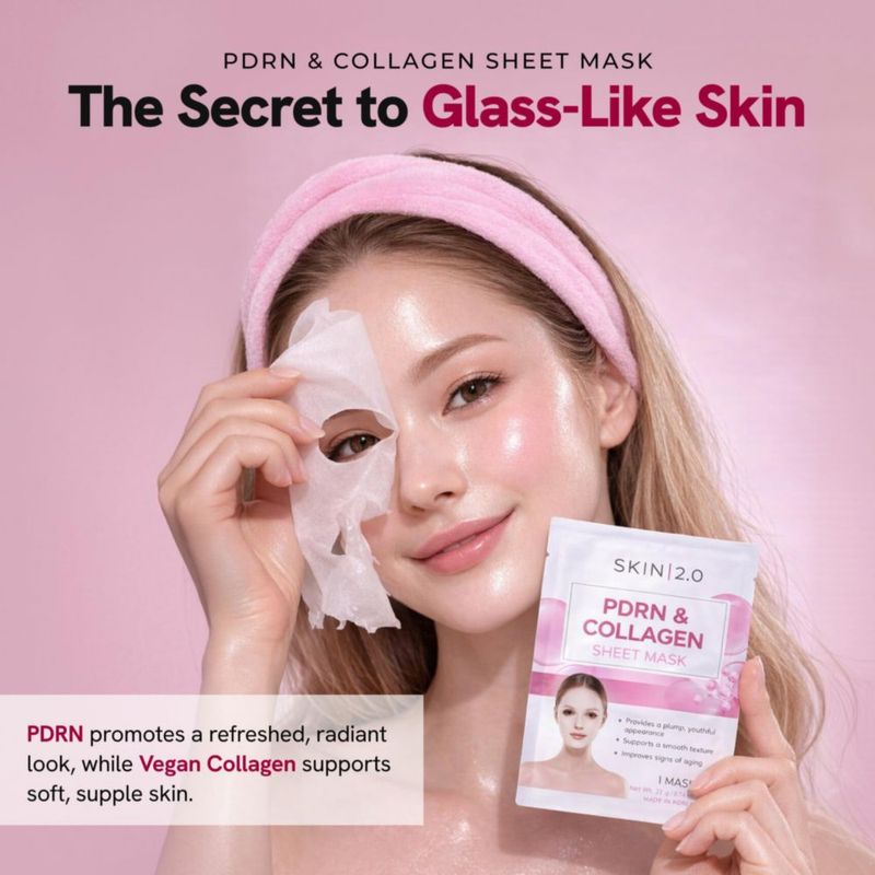 Mascarilla Facial Skin 2.0 PDRN y Colágeno - 5 unidades