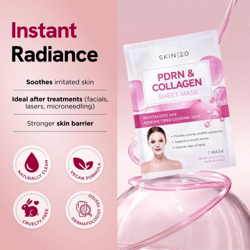 Mascarilla Facial Skin 2.0 PDRN y Colágeno - 5 unidades
