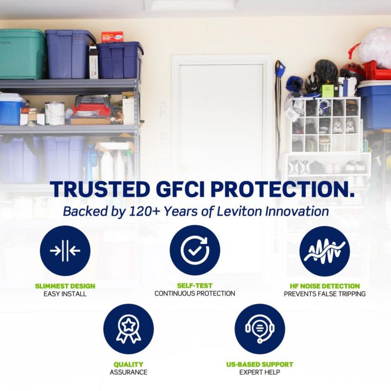 Enchufe GFCI Leviton 20A 125V blanco con autoprueba