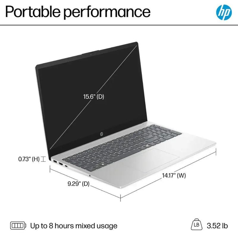 Portátil HP 156" i3-1315U 16 GB RAM 512 GB SSD Windows 11 Pro