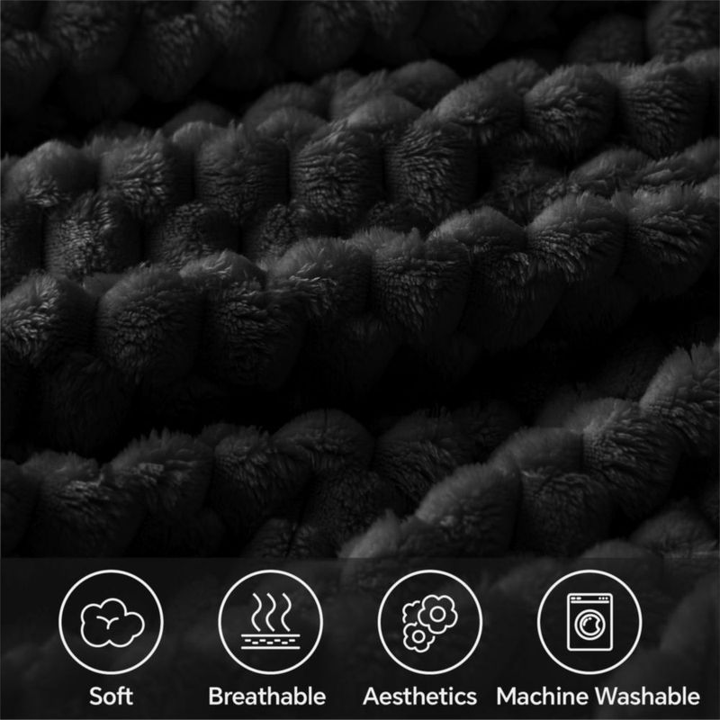 Manta BEDELITE 152 × 152 cm Negra Suave y Acogedora – Regalo