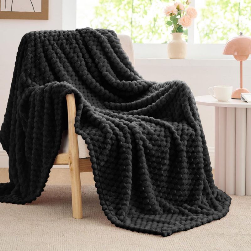 Manta BEDELITE 152 × 152 cm Negra Suave y Acogedora – Regalo