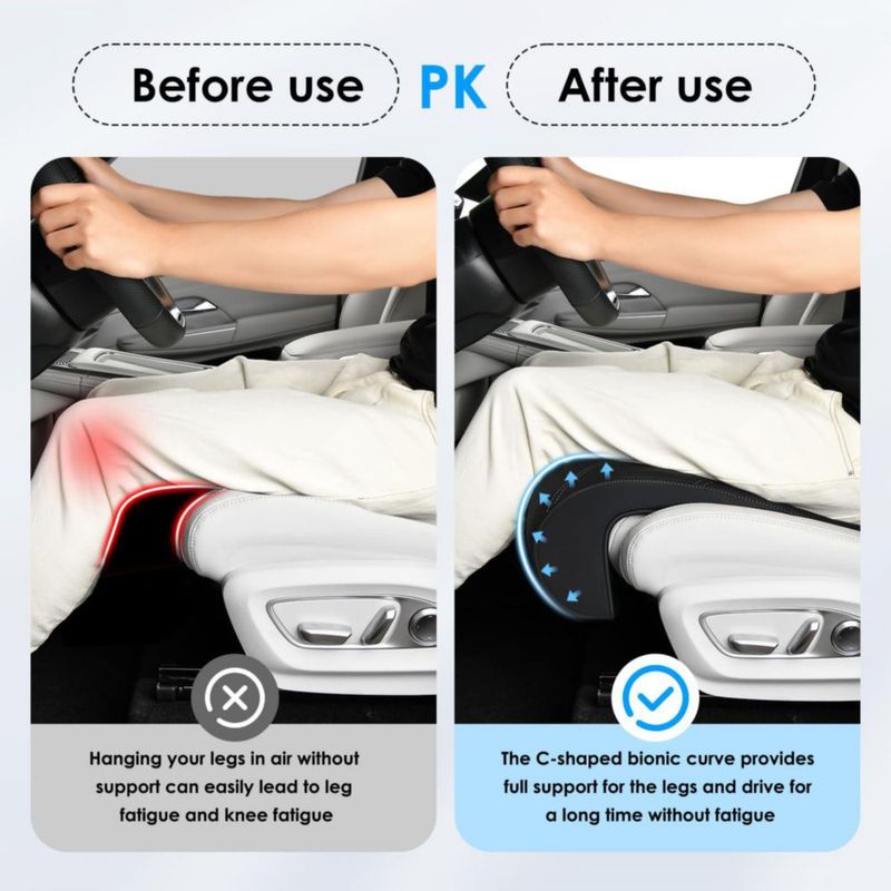 Extensor de Asiento de Coche FLORICH Cojín de Soporte para Piernas Negro