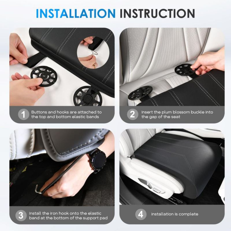 Extensor de Asiento de Coche FLORICH Cojín de Soporte para Piernas Negro