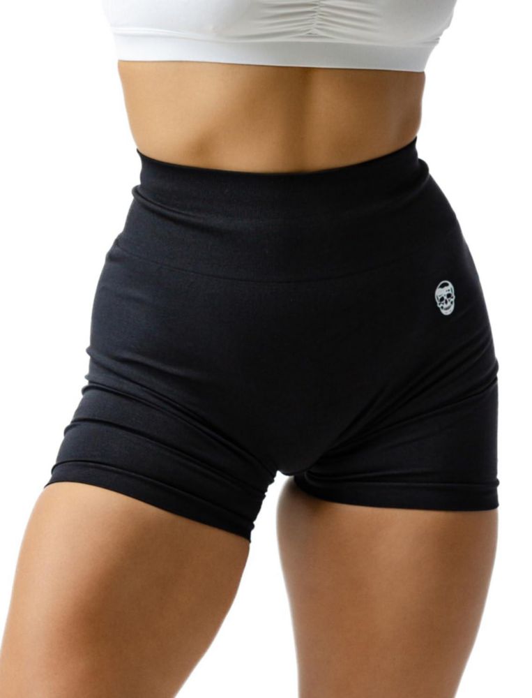 Shorts Gymreapers Infinity sin costuras de cintura alta negro