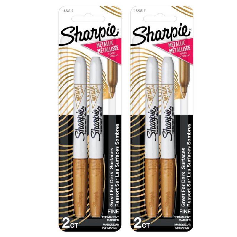 Marcador metálico dorado Sharpie - Pack de 4