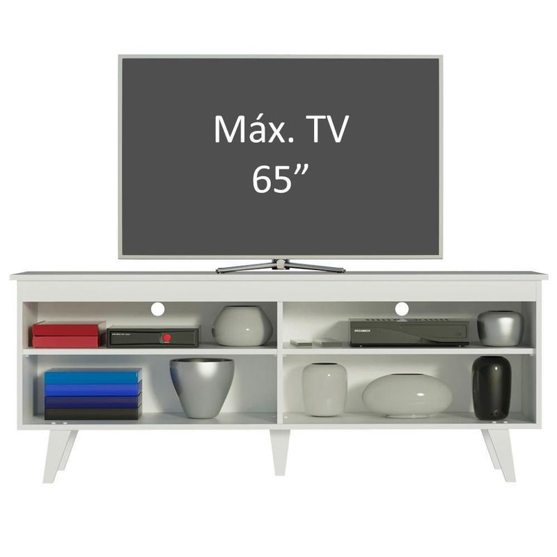 Mueble para tv madesa udine con pies hasta 65'' - negro blanco