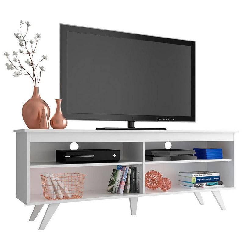 Mueble para tv madesa udine con pies hasta 65'' - negro blanco