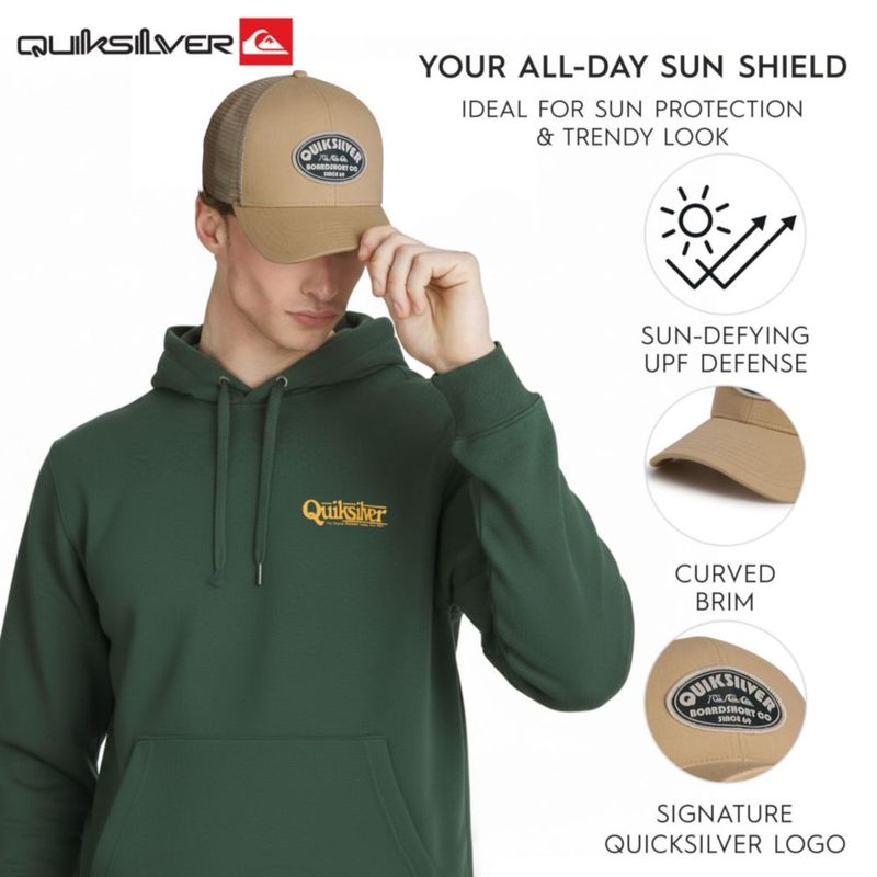 Gorra Quiksilver para hombre talla única sarga con cierre snapback y logo