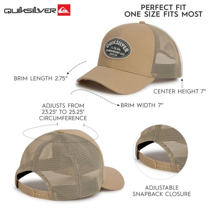 Gorra Quiksilver para hombre talla única sarga con cierre snapback y logo