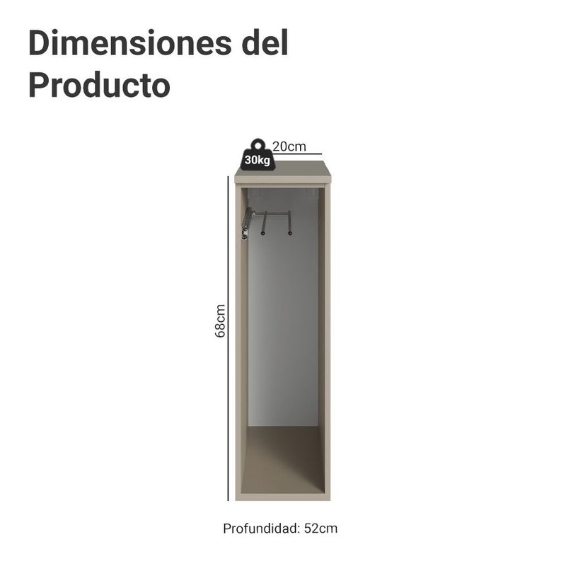 Gabinete porta-toallas cocinas madesa nice con tarja crema