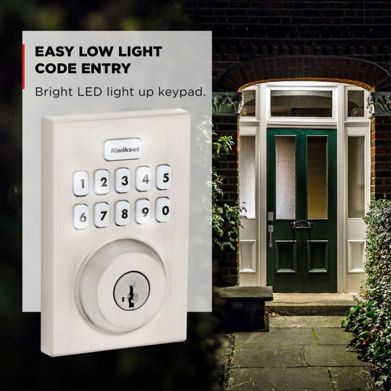 Cerradura electrónica Kwikset Powerbolt 250 de 10 botones níquel satinado