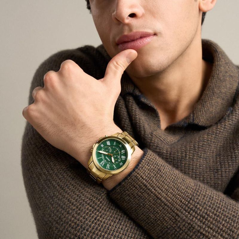 Reloj Fossil Grant Cronógrafo de Acero Inoxidable Dorado
