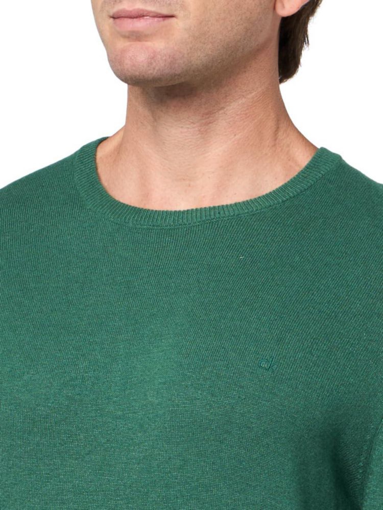 Suéter para hombre Calvin Klein verde cazador de mezcla de lana