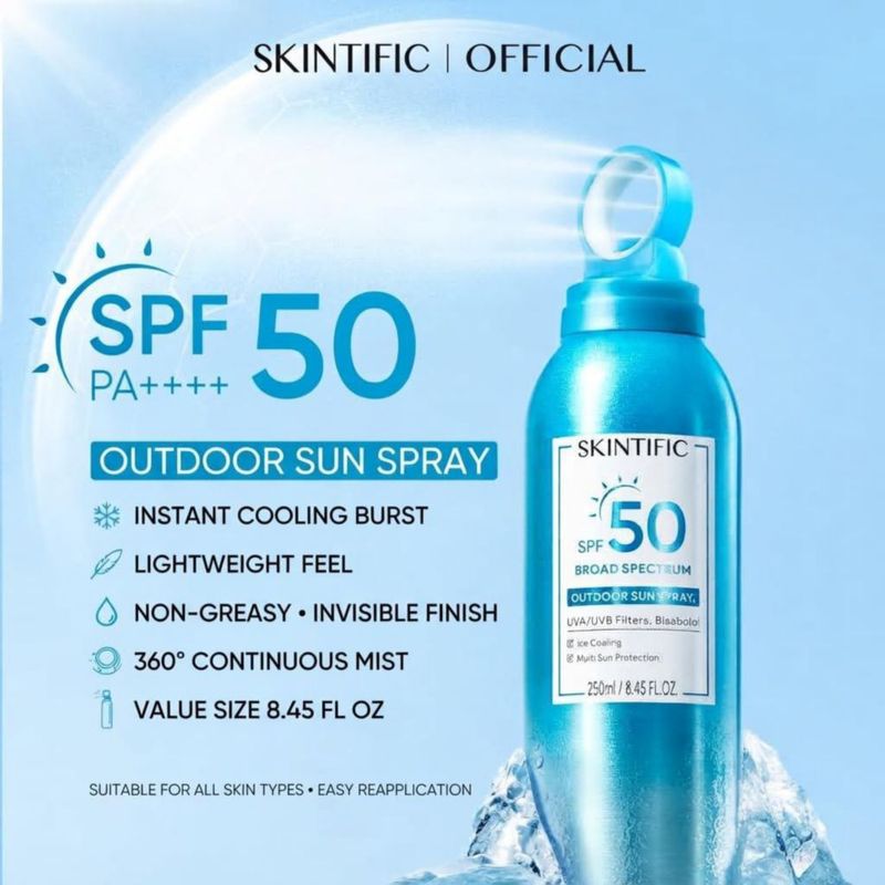 Protector Solar en Spray SKINTIFIC SPF 50 Refrescante 250 ml