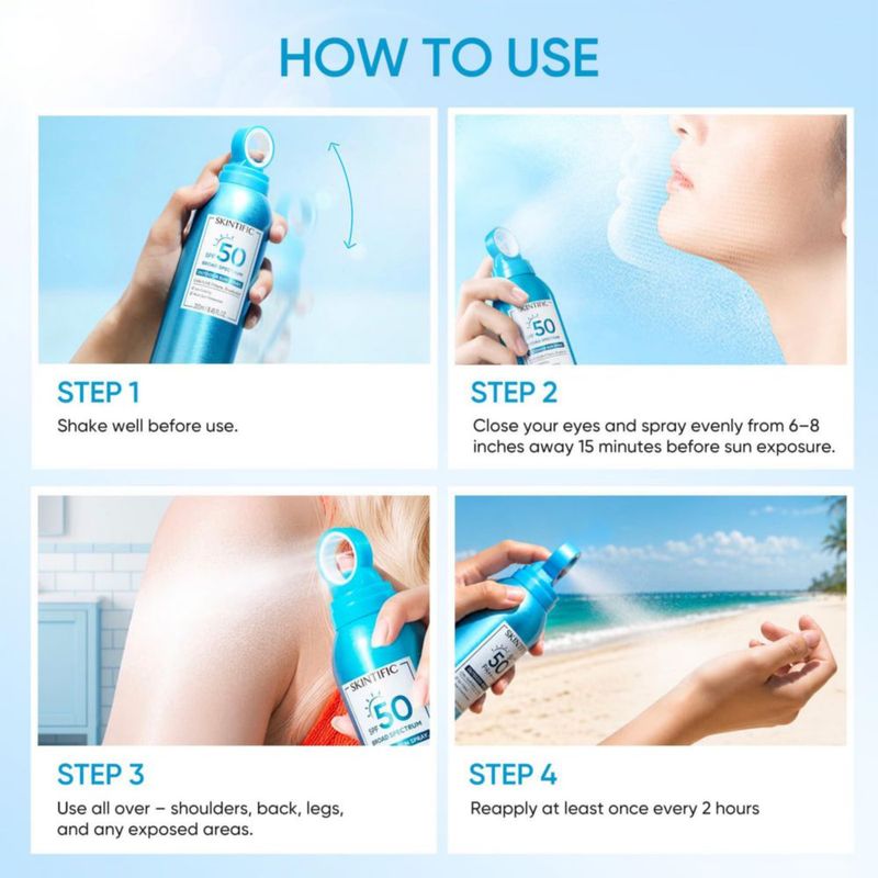 Protector Solar en Spray SKINTIFIC SPF 50 Refrescante 250 ml