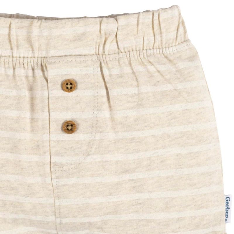 Pantaloncitos Gerber 0-3 Meses Pack 3 (gris beige y a rayas)