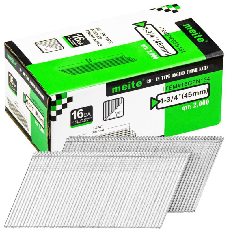 Clavos de acabado meite 16GA 45 mm galvanizados 2000 uds